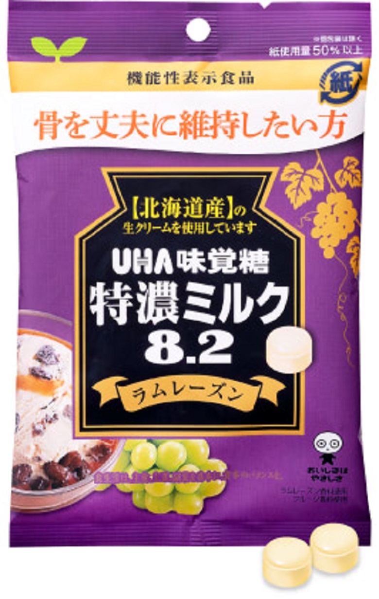 味覚糖　特濃ミルク８．２ラムレーズン